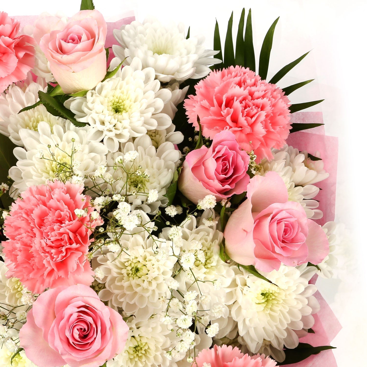 Ein rosa Schneeweißer Blumenstrauß