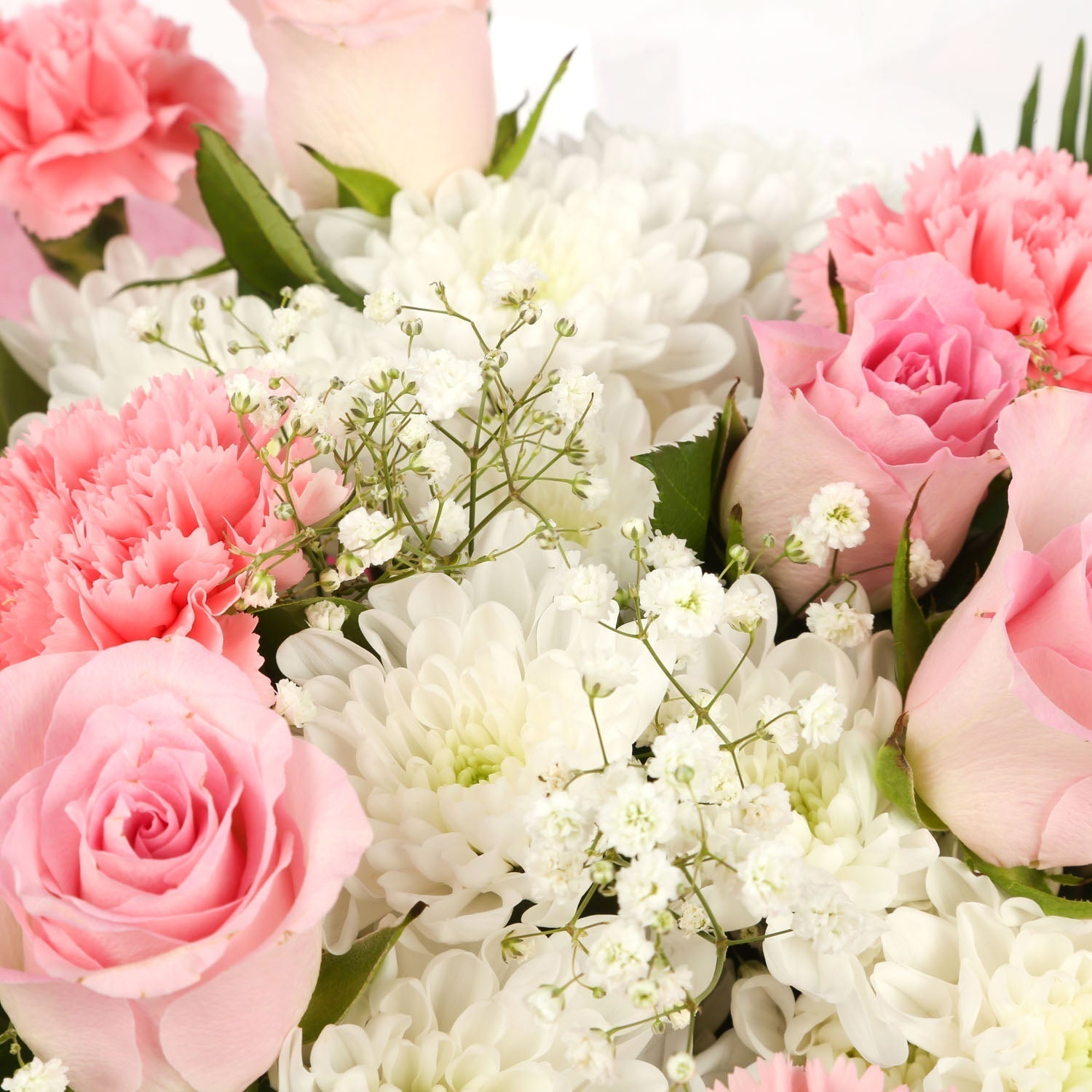 Ein rosa Schneeweißer Blumenstrauß